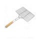SmartU BBQ Grill Basket With Wooden Handle Silver