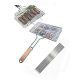 SmartU Pack Of 7 6 Bbq Skewers &1 Bbq Stainless Steel Hand Grill Large