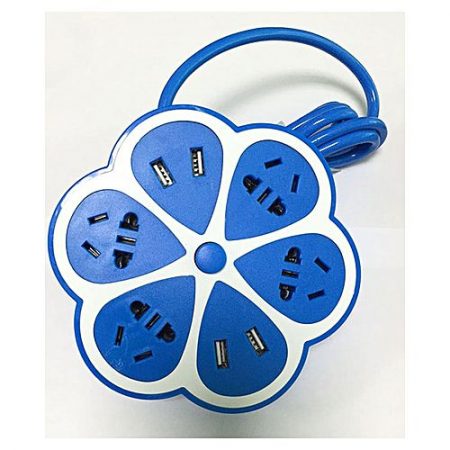 Tasman.pk Intelligent Petal shape socket USB Power Strip Socket Blue &White