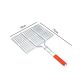 Zapple Chrome Plated Barbecue Grill Net Basket With Wooden HandleLarge