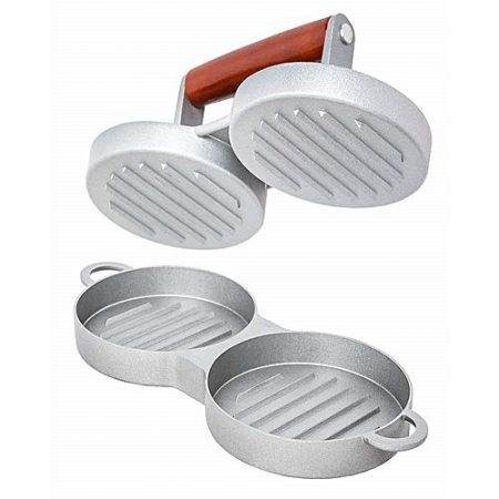Buy Anything Nonstick Aluminum Double Burger Press - Silver ha289