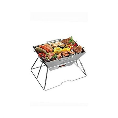 Hot deals Stainless steel Foldable BBQ Grill With Skewers - Large - Silver ha305