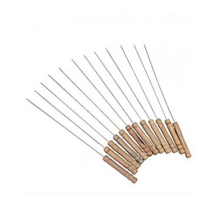 JR Collection Pack of 12 - BBQ Wooden Handle Skewers ha287