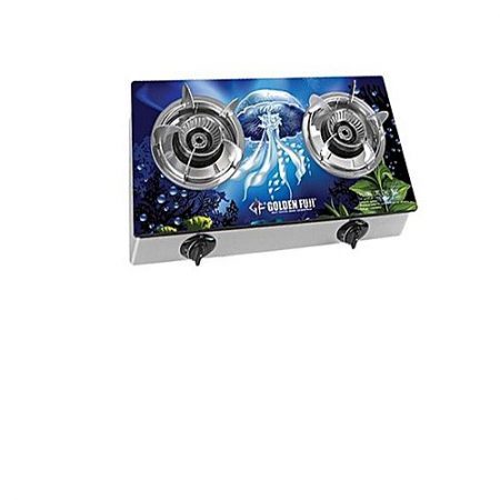 Automatic Table Top Two Burner Glass Gas Stove -GF-2A33 Blue ha294