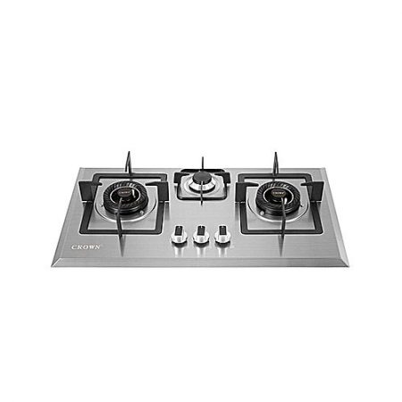 Crown CR9 Hob 3 Burner Auto Ignition Stainless Steel Silver ha97