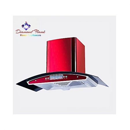 Diamond Flame Shinny Red Kitchen Hood (ConeFilter) ha268