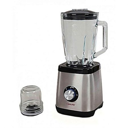 Jack Pot JP - 608 - Blender with Crystal Clear Glass Jug & Dry Grinder - Black & Silver ha25