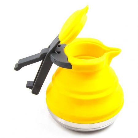 Silicone Folded Portable Water Kettles Tea Camping Picnic Travel Outdoor Kettle Coffee Yellow Color ha242