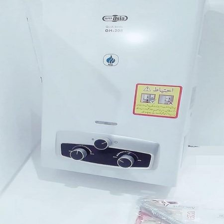 Super Asia Instant Gas Water Heater GH-208, Capacity 8Litres, Pure Copper Heat Exchanger, Heat Output 16Kw, Water Pressure Min 0.01mpa~Max 0.5mpa, Gas Pressure 2000pa, Suitable For Low Pressure ha123