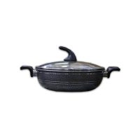 Domestic D-103 B Non Stick Wok With Glass Lid 28 cm