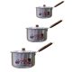 Domestic D-22A Sauce Pan With Lid Wooden Handle 3 Pcs Set