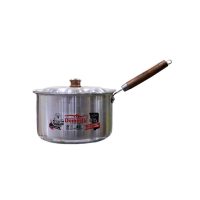 Domestic D-22A Sauce Pan With Lid Wooden Handle 9 Inch