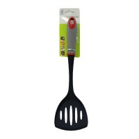 Kitchen Silicone Handle Non Stick slotted Cooking Spoon Black & Grey
