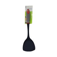 Kitchen Silicone Handle Non Stick slotted Frying Spoon Black & Grey