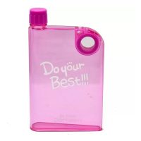 Little Kitchen Flat Plastic Memo Noted Book Water Bottle Pink