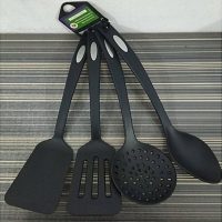Non-Stick Cooking Spoon Set Black - Pack Of 4