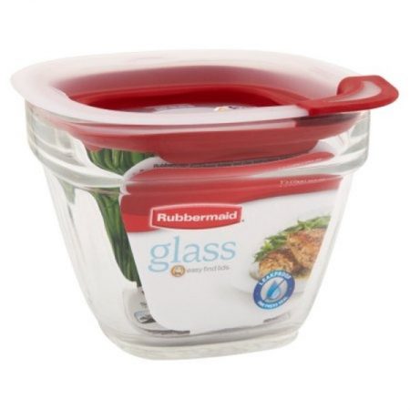 Rubbermaid Rm-2856002 1.5 Cup 354ml Square Glass Food Storage Container