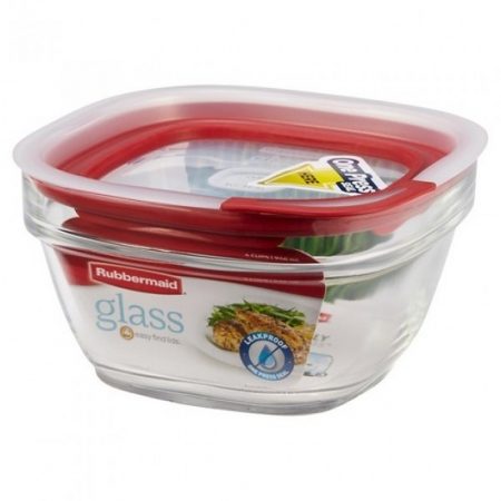 Rubbermaid Rm-2856004 4 Cup 946ml Square Glass Food Storage Container
