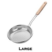 Stainless Steel Skimmer Strainer Ladle Spoon With Wood Handle Design 2 Large