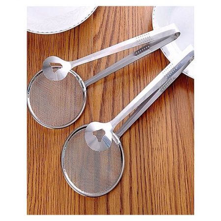 Xunom 2-In-1 Frying Tongs & Oil Strainer Pack Of 2