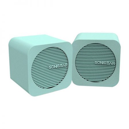 SonicEar Blue Cube USB Speakers In Mint