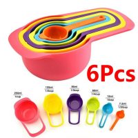 6 Pcs Multicolor Measuring Spoon Cup Set